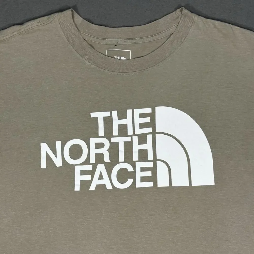 The North Face Men’s XL Logo T-Shirt Gray/Olive 100% Cotton Short Sleeve